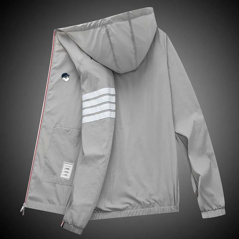 Men's Malbon Golf Skin Coat Quick Dry Sunscreen Waterproof UV Thin Outwear Ultra-Light Breathable For Men Hooded Jacket Wear