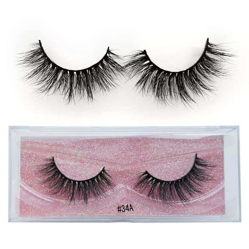 Накладные ресницы 3D настоящие норковые толстые ручной работы полная полоса без