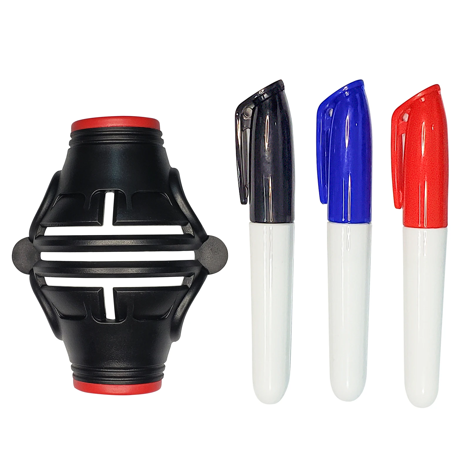 

MAZEL Golf Triple Tracks 3-Line Ball Marker With Box Included 3 Marker Pens