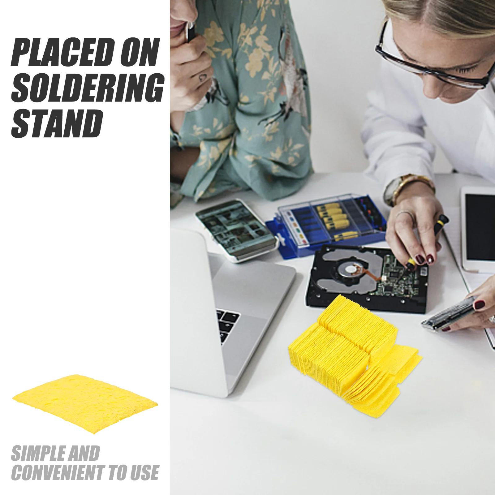 Термостойкая паяльная губка - 100 шт. для чистки пайки со сменными чистящими