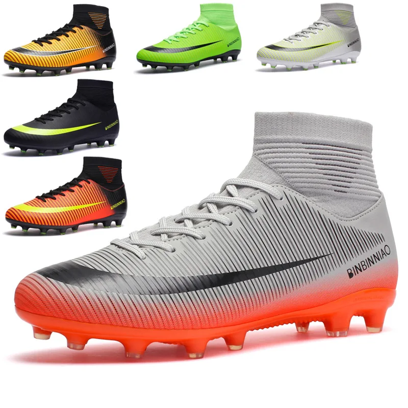 

Soccer shoes men's high-top broken nails primary and middle school students youth men's game training shoes AG grass