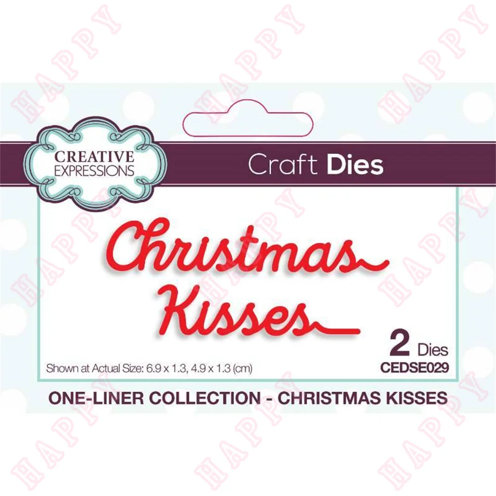 

2022 New Christmas Kisses Craft Metal Cut Dies Scrapbook Diary Envelope Decoration Background Embossing Template Diy Card Moulds