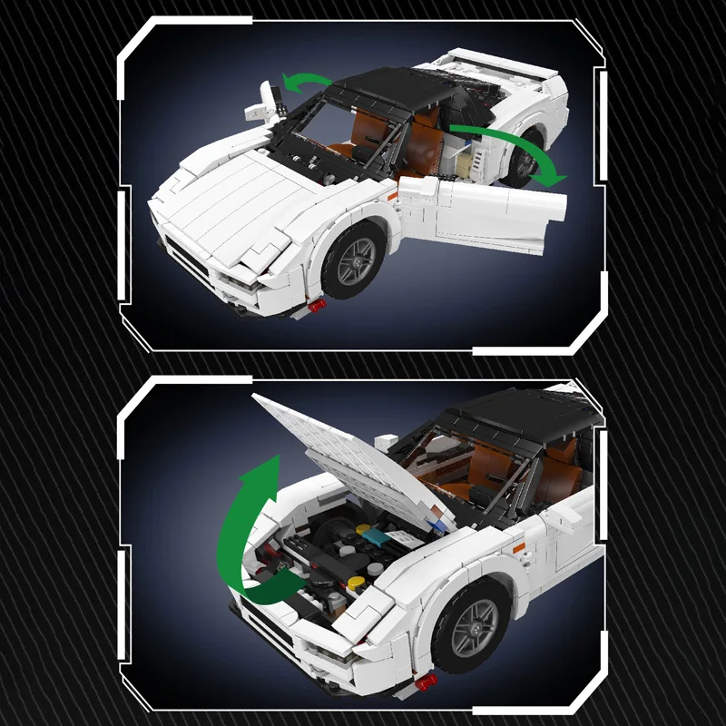 Фото Конструктор Mould King 10271 MOC NSX Sports Car, 1300 деталей, белый суперкар, для взрослых. №2