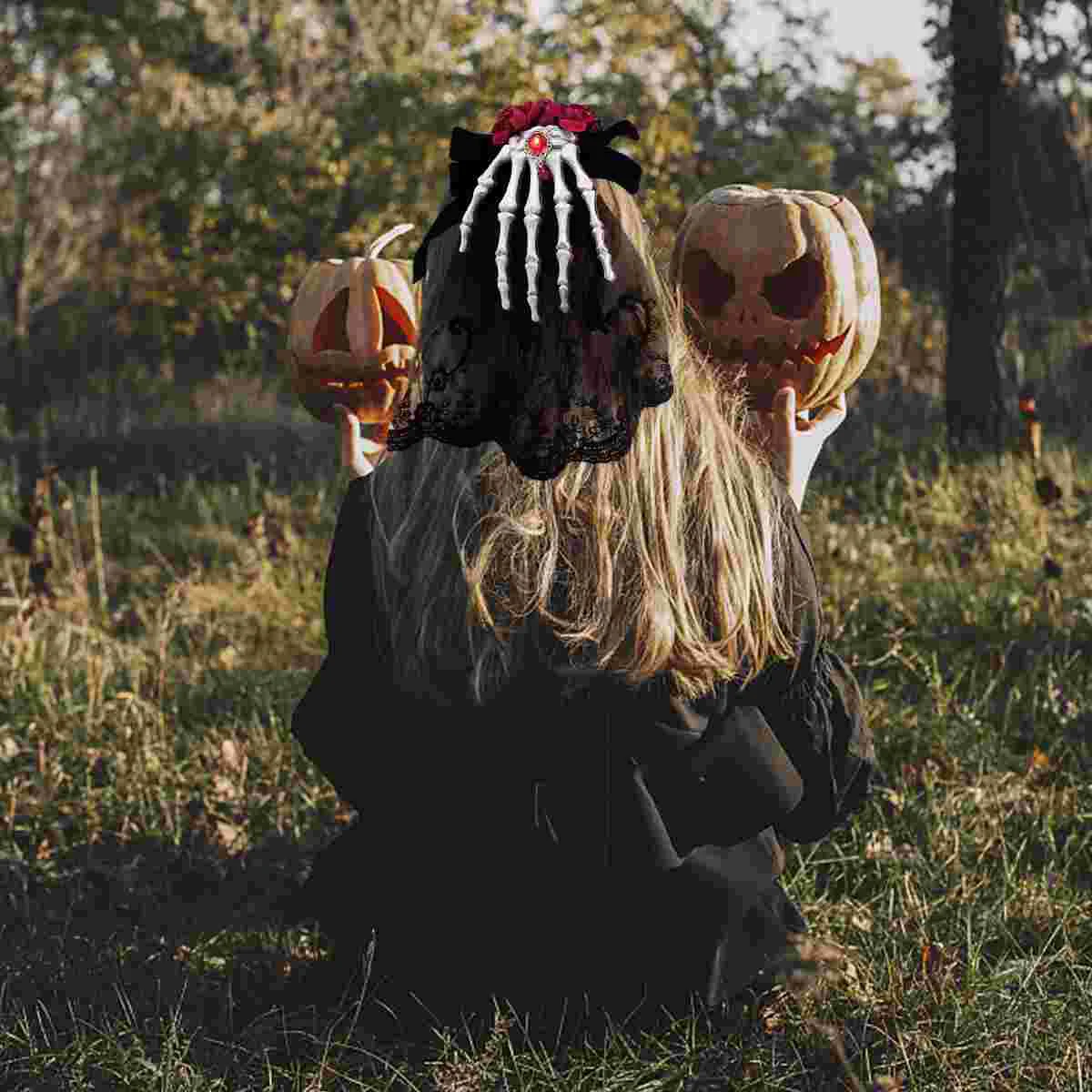 Готические заколки для волос брошь с костями рук пряжка на голову головной убор