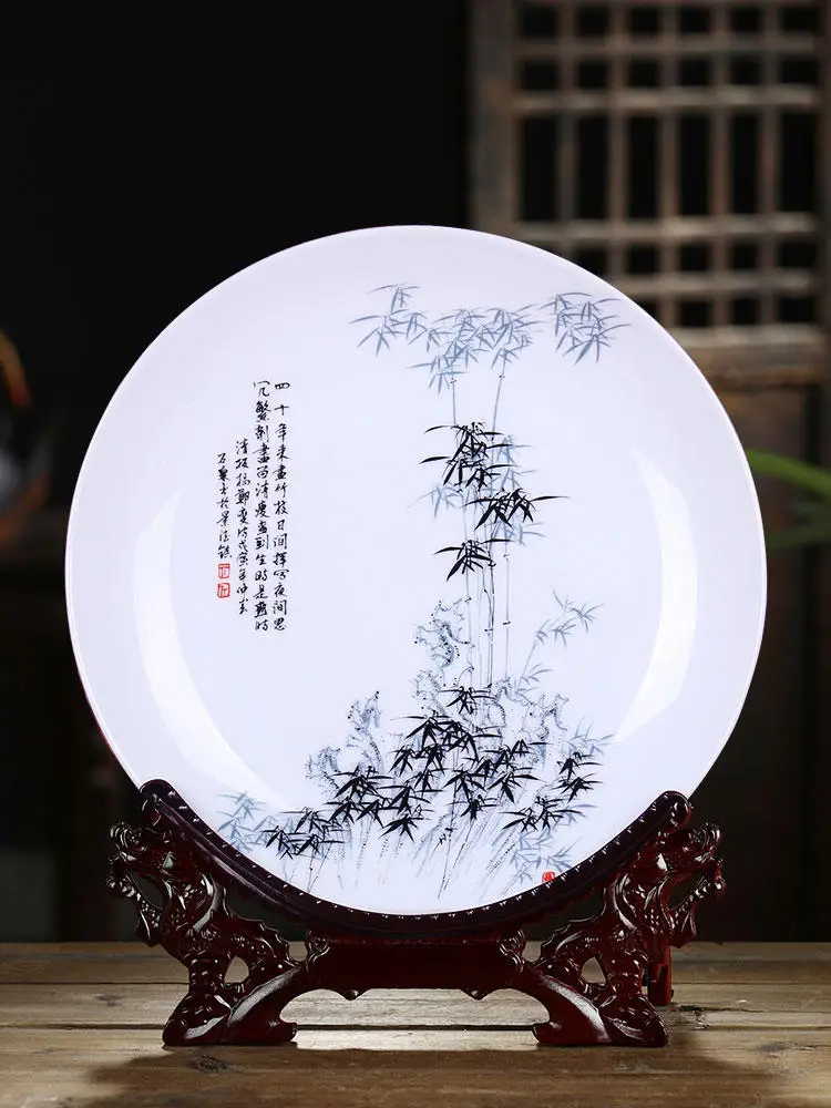 Керамическая подвесная тарелка Цзиндэчжэнь для гостиной современный фон