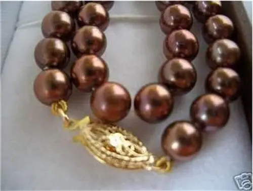 

RARE AAA++ COFFEE 8MM AKOYA shell PEARL NECKLACE 18"