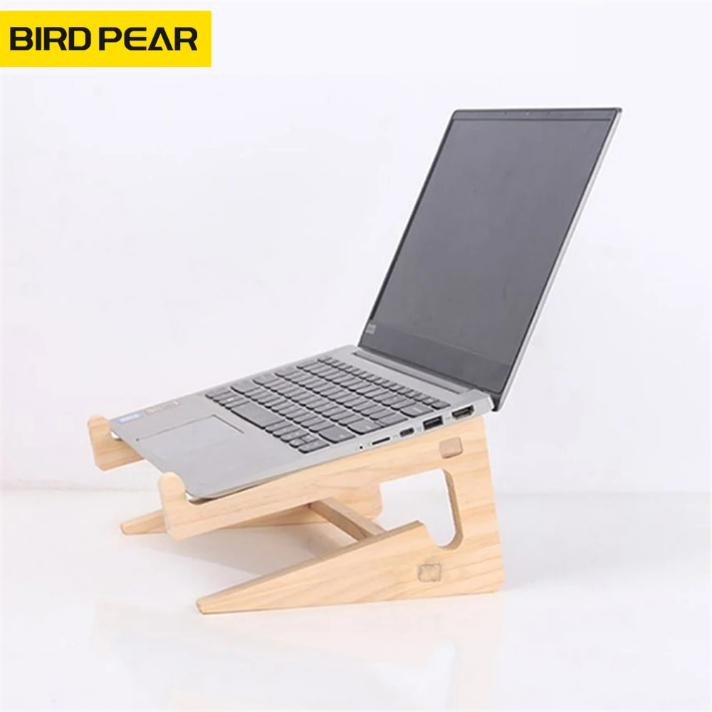 Vertical Laptop Holder Wood Detachable Base Stand Computer Cooling Bracket 10-17 Inch For Macbook Notebook Laptop Tablet Bracket