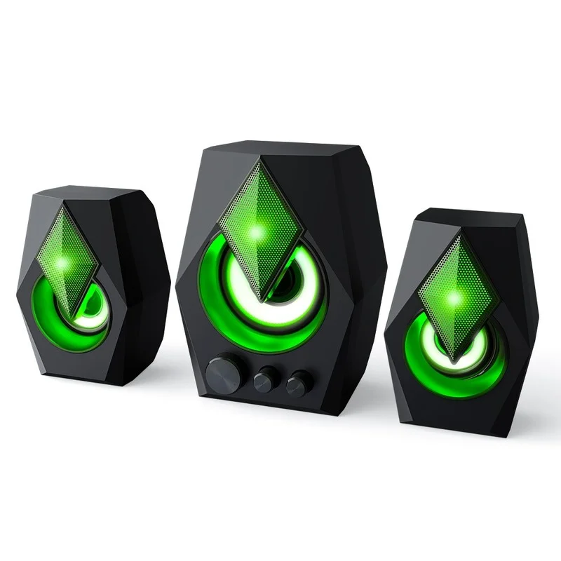 

S128 Computer Speaker Wired USB Luminous RGB Desktop Notebook Multimedia 2.1 Subwoofer RGB Gaming Speaker