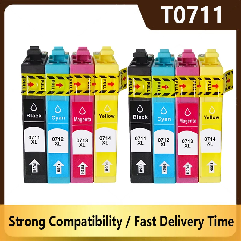 Фото T0711 T0712 T0713 T0714 Картридж с чернилами для Epson Stylus DX4000 DX4050 DX4400 DX5000 DX4450 DX5050 DX6000 DX6050 SX110 SX215 №1