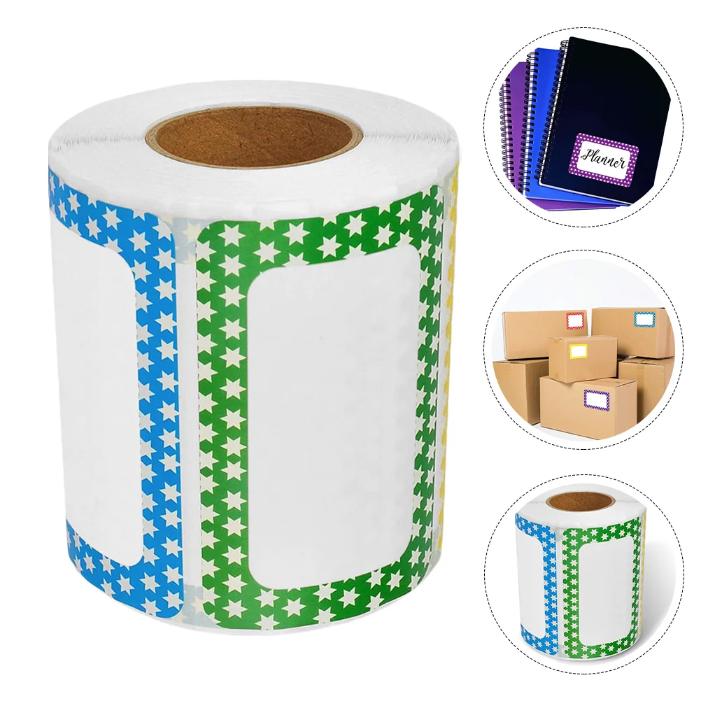 

Blank Label Stickers Sorting Tags Labels Self-adhesive Colorful Border Name Marking