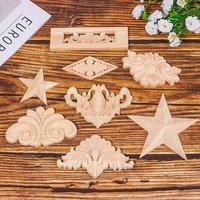 parts unique wall door decoration wooden figurines crafts wood carved corner appliques frame woodcarving decorative