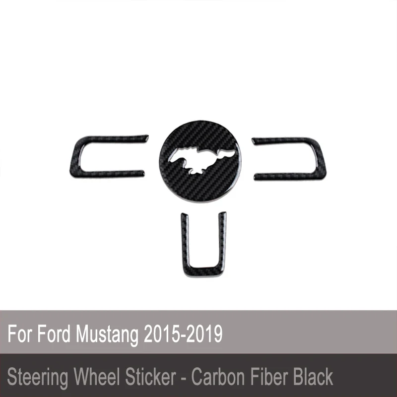

Декоративная накладка на руль автомобиля, наклейки для Ford Mustang 2015-2019, аксессуары из углеродного волокна