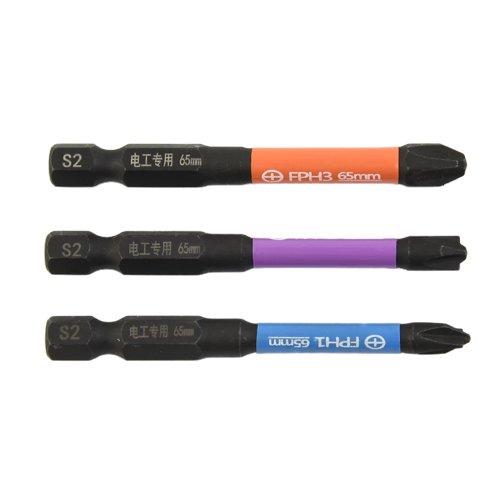 

3pcs 65mm Magnetic Special Cross Screwdriver Bit Batch Head Cross High Hardness Hand Drill Bit Nutdrivers FPH1 FPH2 FPH3 65mm