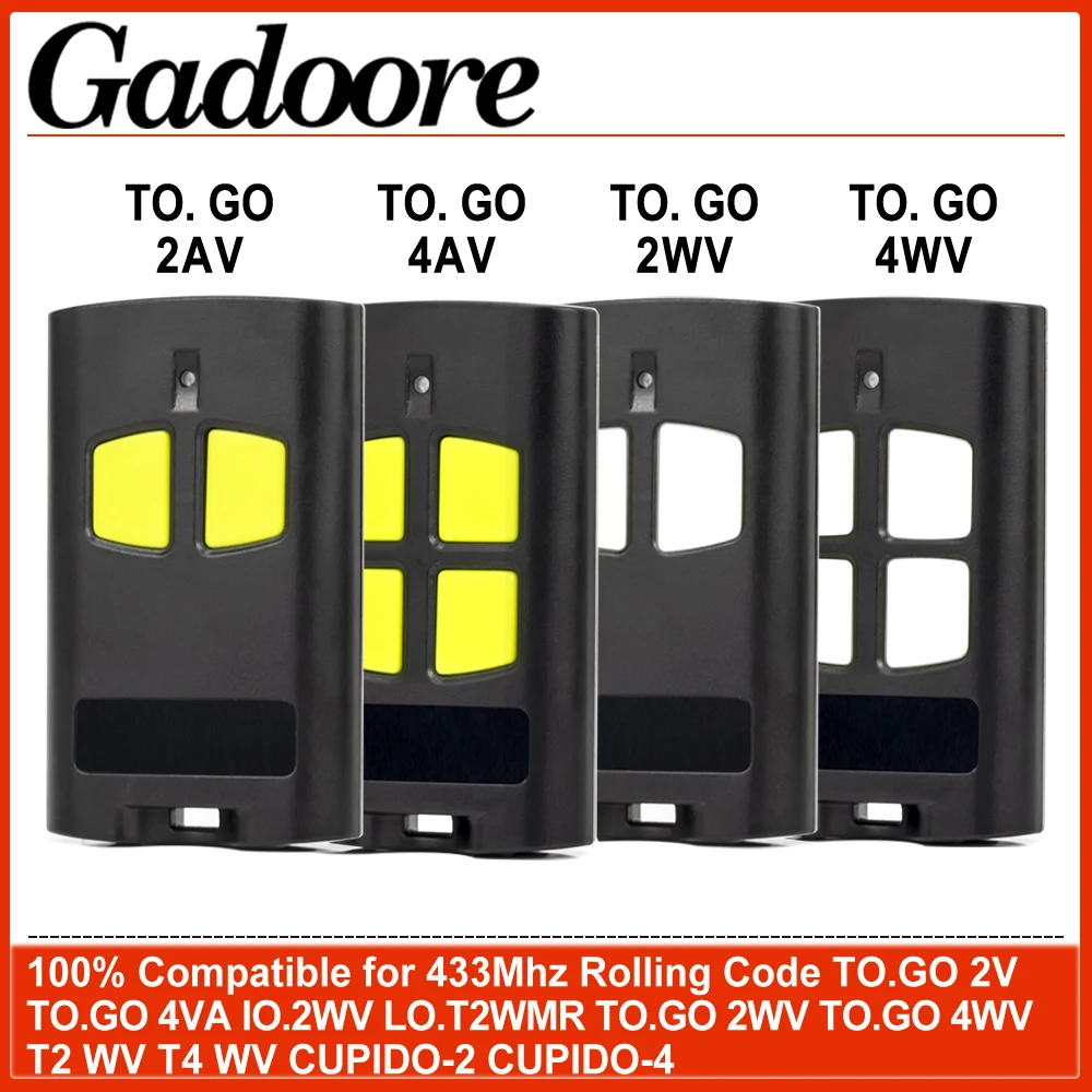 Пульт ДУ для гаражных дверей Gadoore TO.GO 2VA 4VA 2WV 4WV. GO 433MHz совместим с BENINCA 2V 4WV