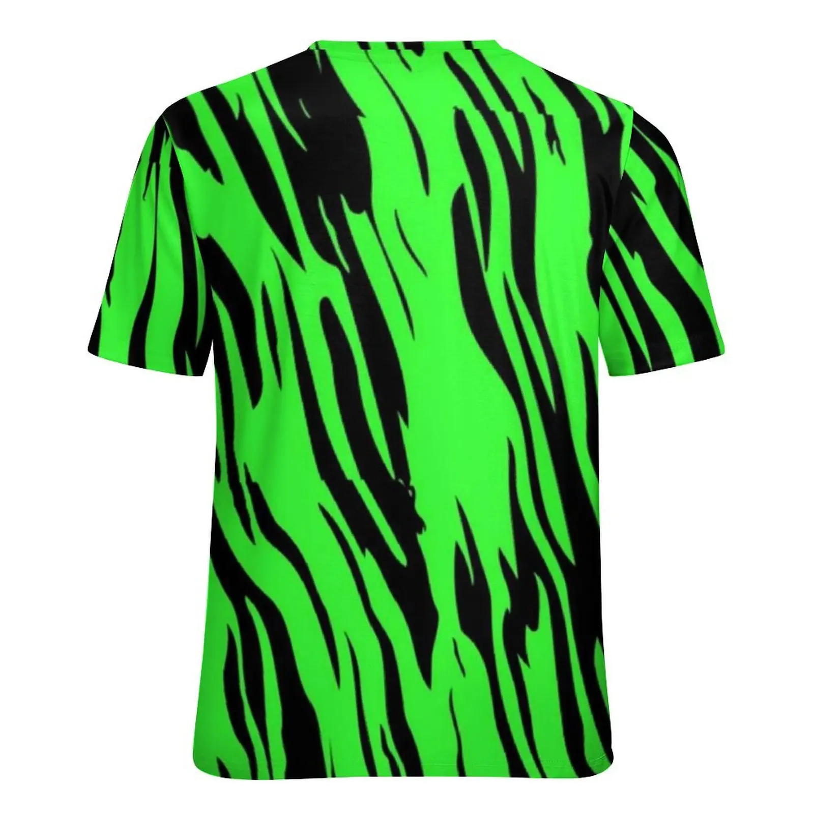 Женская футболка с принтом зеленого тигра и круглым вырезом футболки короткими