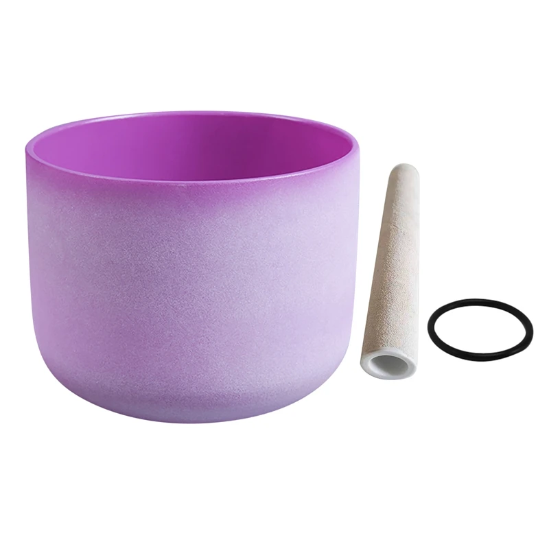 

Crystal Singing Bowl Quartz Frosted Crystal Singing Bowl 8 Inch for Sound Therapy and Meditation Crystal Singing Bowl