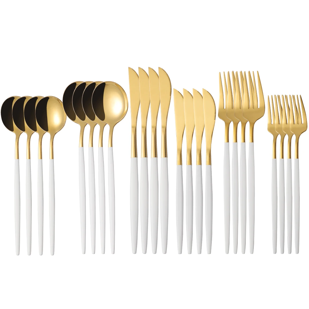 Forks Spoons Knives Tableware Steel Cutlery Stainless Steel 