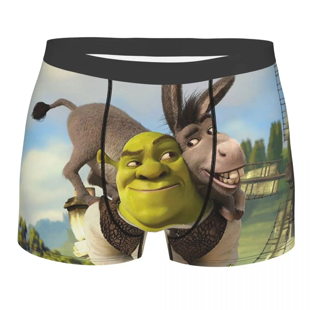 

Men's Shrek Angry Donkey Underwear Anime Printed Boxer Shorts Panties Male Soft Underpants