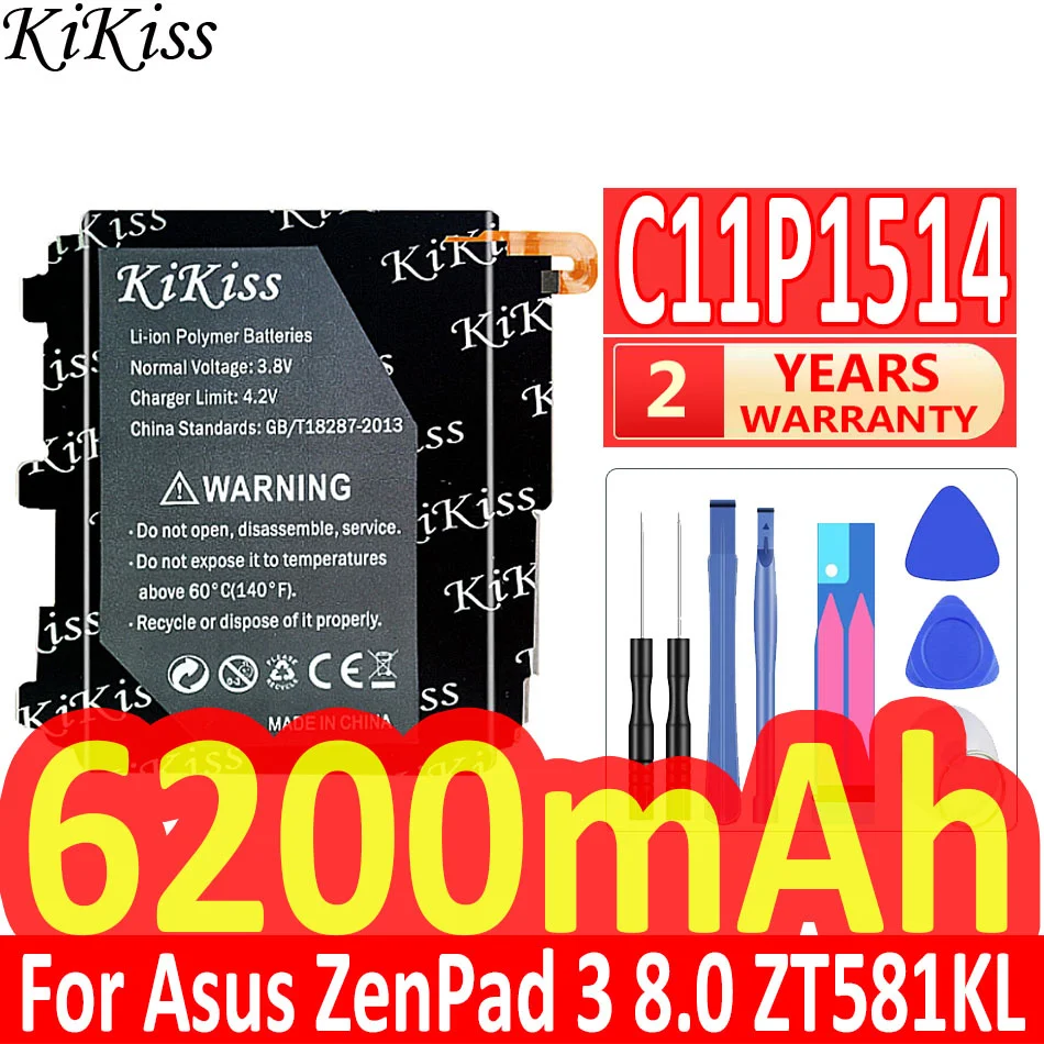 

6200mAh kikiss High Quality C11P1514 Battery For ASUS ZenPad 3 8.0 ZT581KL Battery