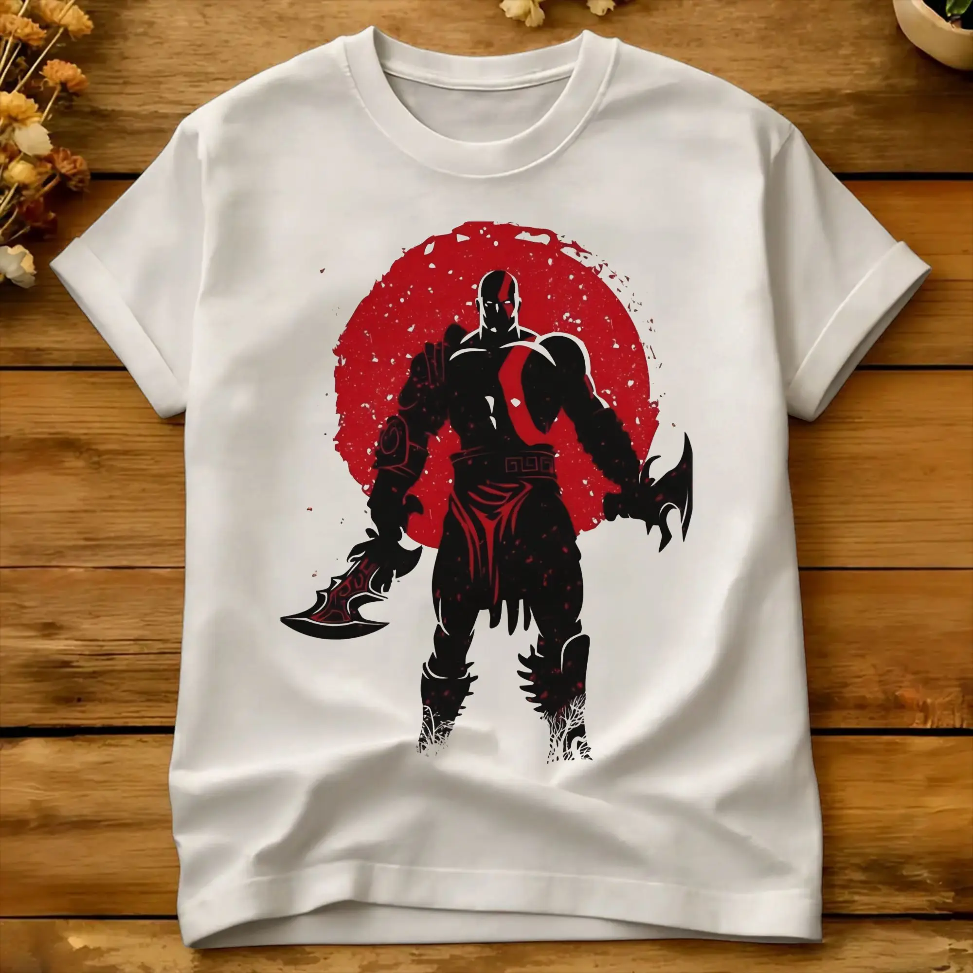 Фото Футболка Kratos, летняя хлопковая футболка God Of War для мужчин, повседневная футболка с короткими рукавами, эстетичные топы №4