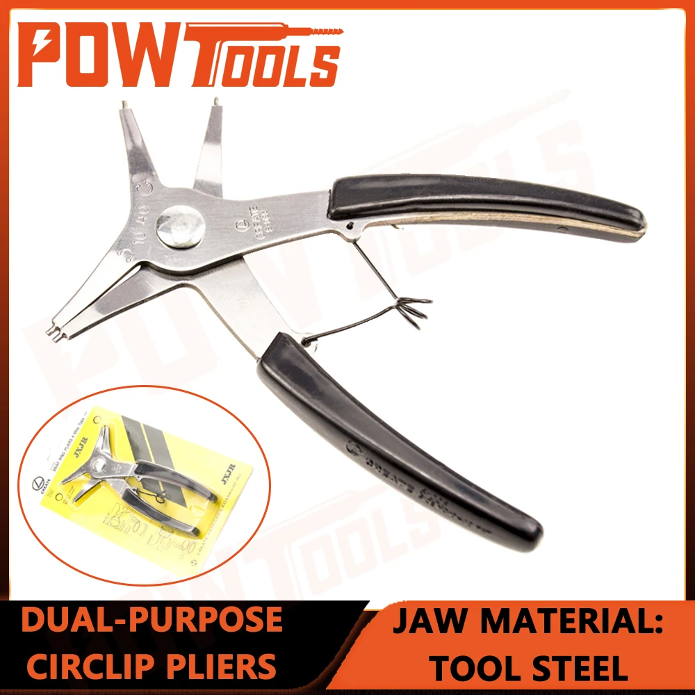 

Dual-purpose Circlip Pliers Multi Snap Ring Pliers Fixed Hardware Repair Manual Tools Internal External Card Retaining Pincers