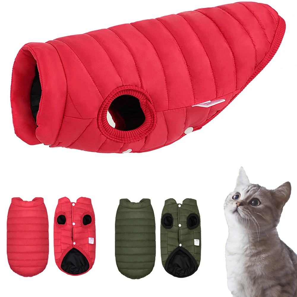 

Winter Cat Clothes Warm Puppy Cats Coat Vest Soft Pet Down Jacket Outfit For Small Medium Dogs Cats Kitten Pets Costume Clothing