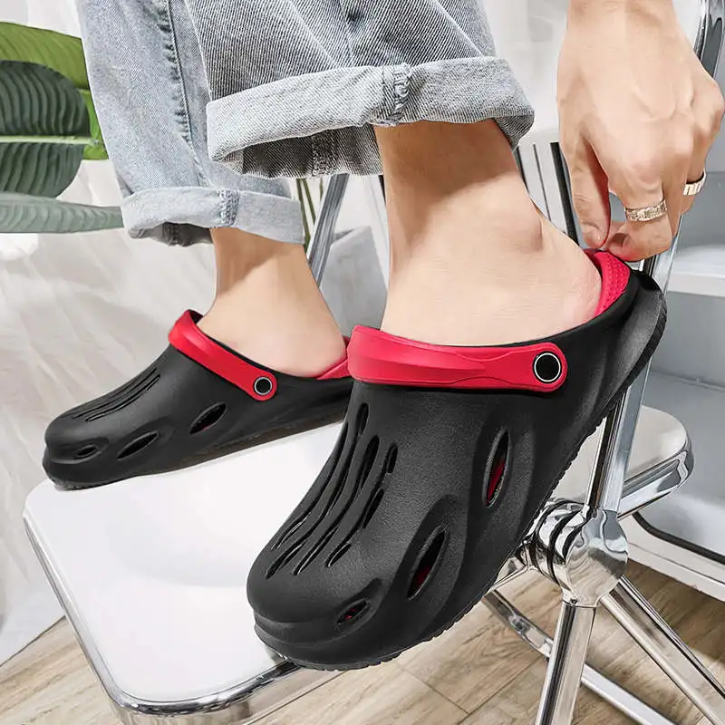 

Sport Sandals Blacos Men's Slippers Gym Men Shoes Leather Thick Bottom Nurse Clogs With Rubber Sole Tennis Athletics Airshoes
