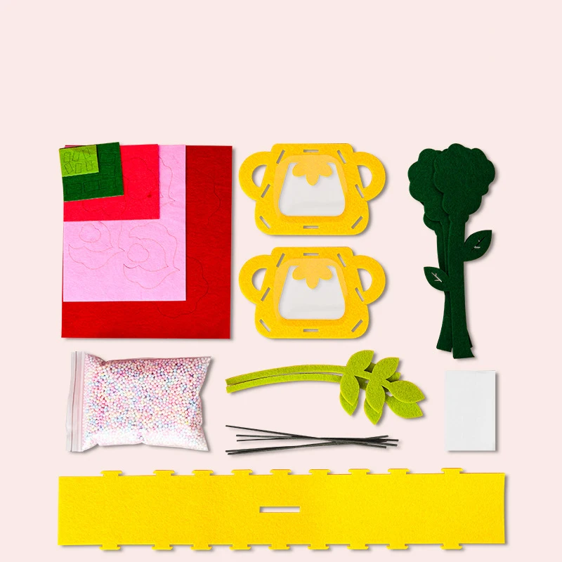 Baby DIY Flower Toys Montessori Arts Crafts Non-weaving Handicrafts Flowerpot Toys for Kid Gift Early Preschool Educational Gift