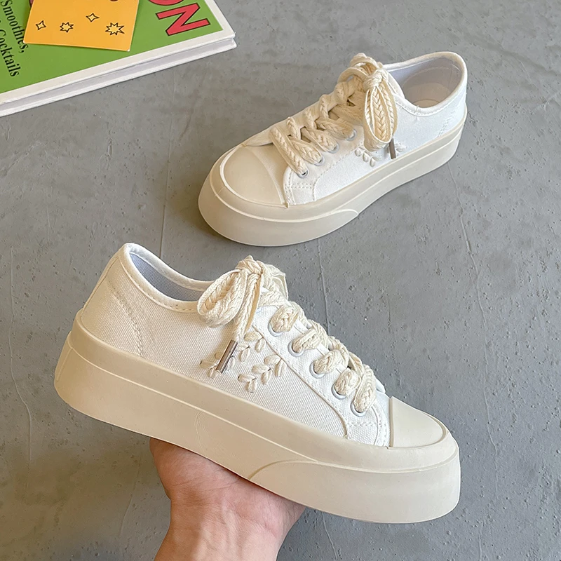 

Korean Shoes Women Shallow Mouth All-Match Mixed Colors Tennis Female Autumn Casual Sneaker Round Toe 2022 New Small Breathable