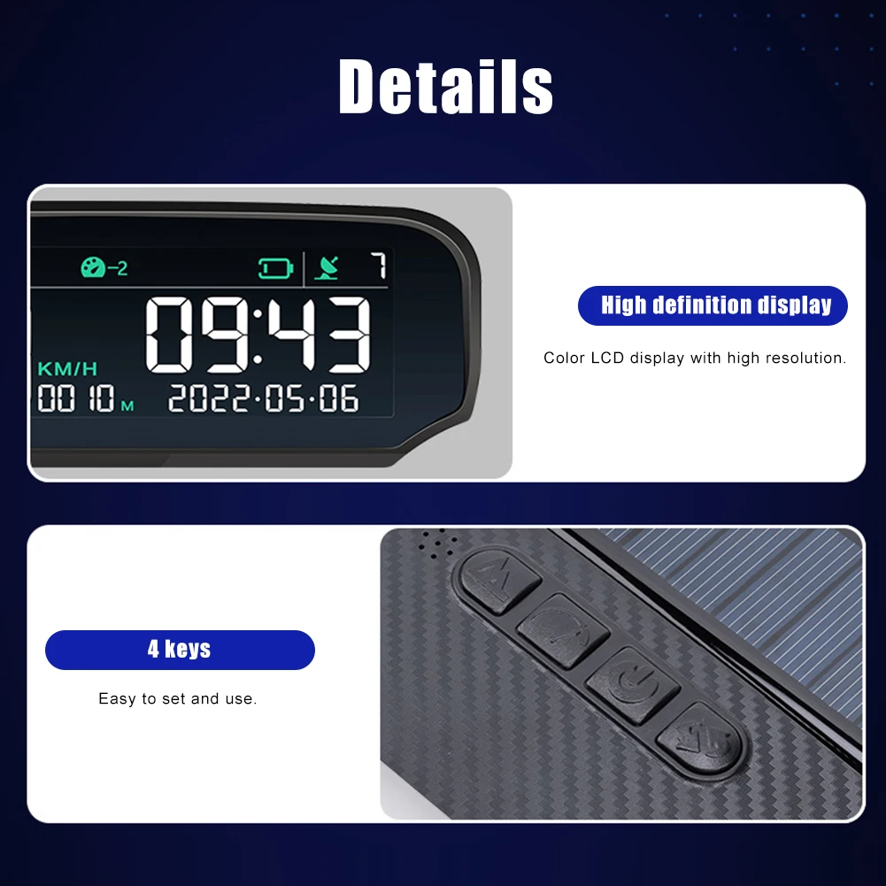 QINGQUE X100 GPS HUD цифровой дисплей Автомобильная электроника на солнечной батарее