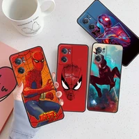 mobile phone case for oneplus 8t 7 9 10 pro nord 2 9r black shell 7t for oppo f19 a53 a93 5g a15 a52 cover superhero spidermans