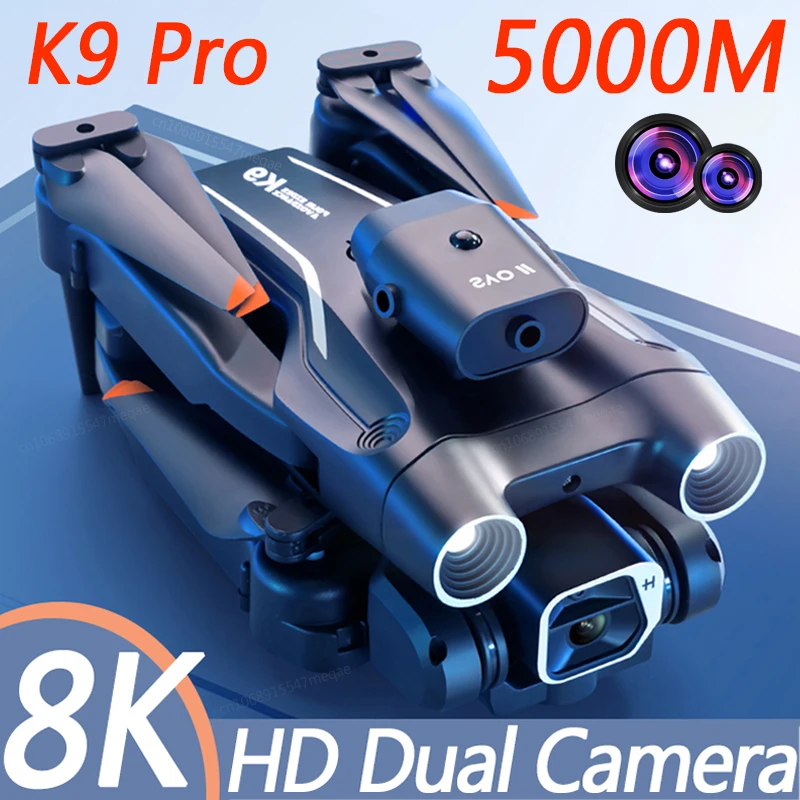 

Квадрокоптер K9Pro 8K 4K профессиональный, Дрон с дистанционным управлением и оптическим потоком, локализация, обход препятствий, четыре ротора