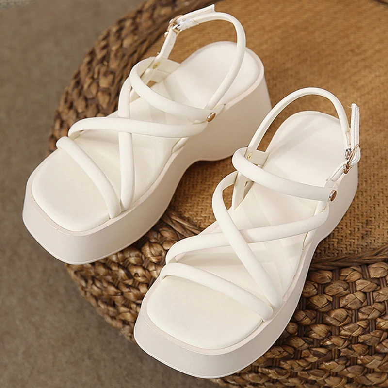 Soft Women's Sandals Summer Platform Women Sandals Outdoor Non-slip Female Casual Shoes Comfortable Buckle Strap Zapatillas 2023