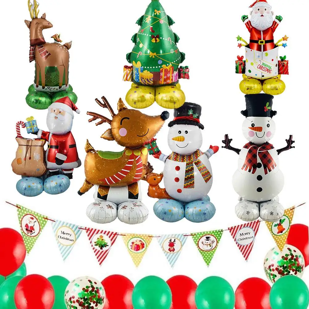

Large Christmas Standing Balloon Santa Claus Snowman 2024 Navidad Decorations Tree Xmas Home New Christmas Party Year Ballo N3L2