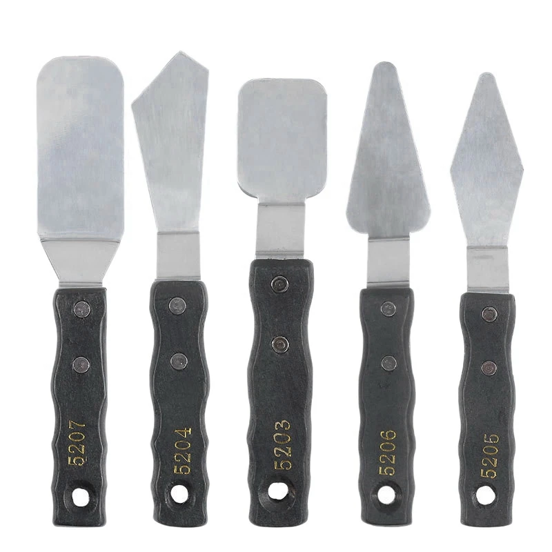 

Palette Knife Painting Oil Painting Scraper Black Wood Handle Spatula Palette Knife Painting Painting Tool Set