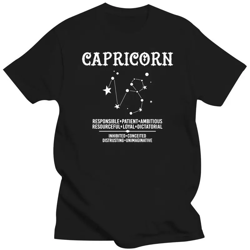 

Mens Clothing Capricorn Zodiac Sign Characteristics Men'S T-Shirt Print Cotton O Neck T Shirts Top Tee Summer Men'S Brand Clot