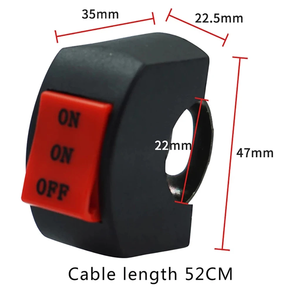 

Handlebar Switch ON/OFF Switch 2-25cm/ 7/8\" About 52cm/20.5\" DC12V/10A Plastic Motorcycle Brand New Easy Oparate