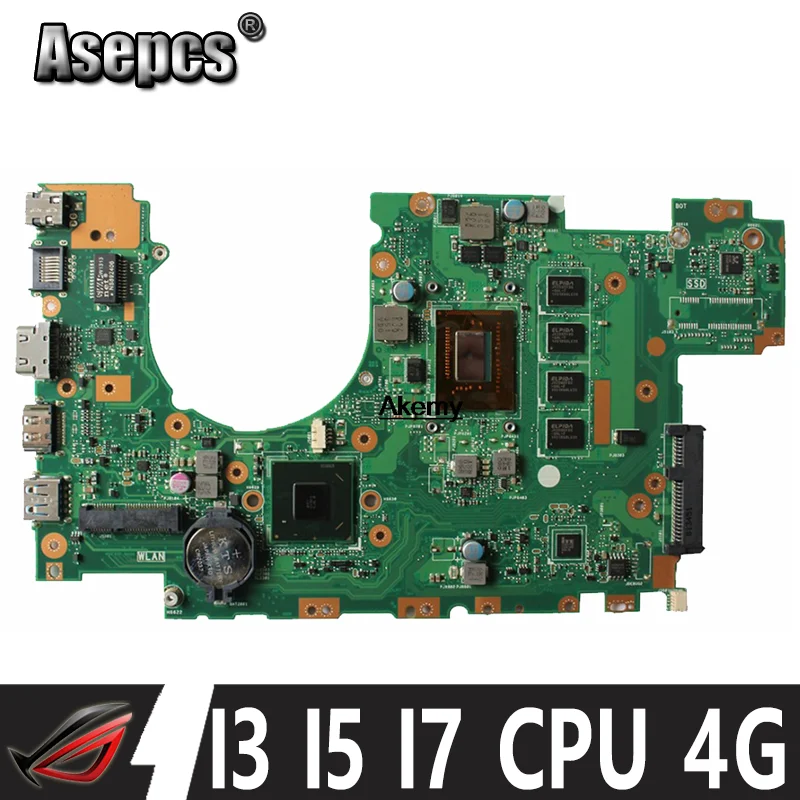 

X402CA X502CA Motherboard With I3 I5 I7 CPU 4GB RAM for ASUS X502C X402C F402C Laptop Motherboard X402CA X502CA Mainboard