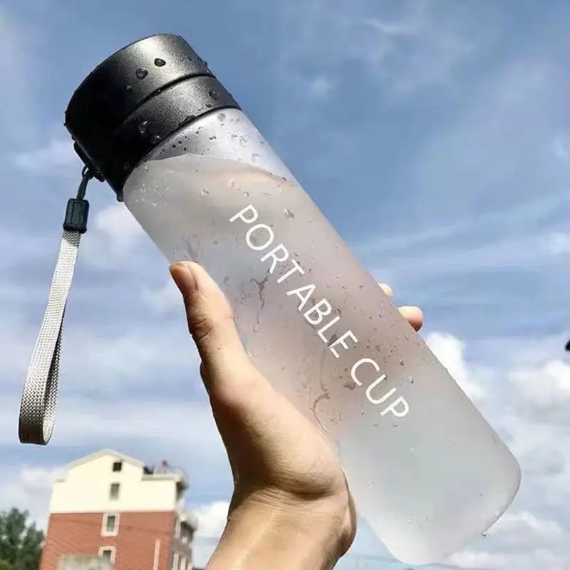 

Sports Water Bottle Outdoor Large Capacity Frosted Plastic Tea Cup Portable Rope Cup Cute Water Bottle Drink Bottle Waterbottle