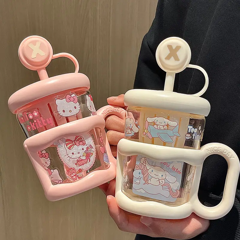 500 мл милые наклейки Hello Kitty Cinnamoroll сделай сам с ручкой детская чашка для воды