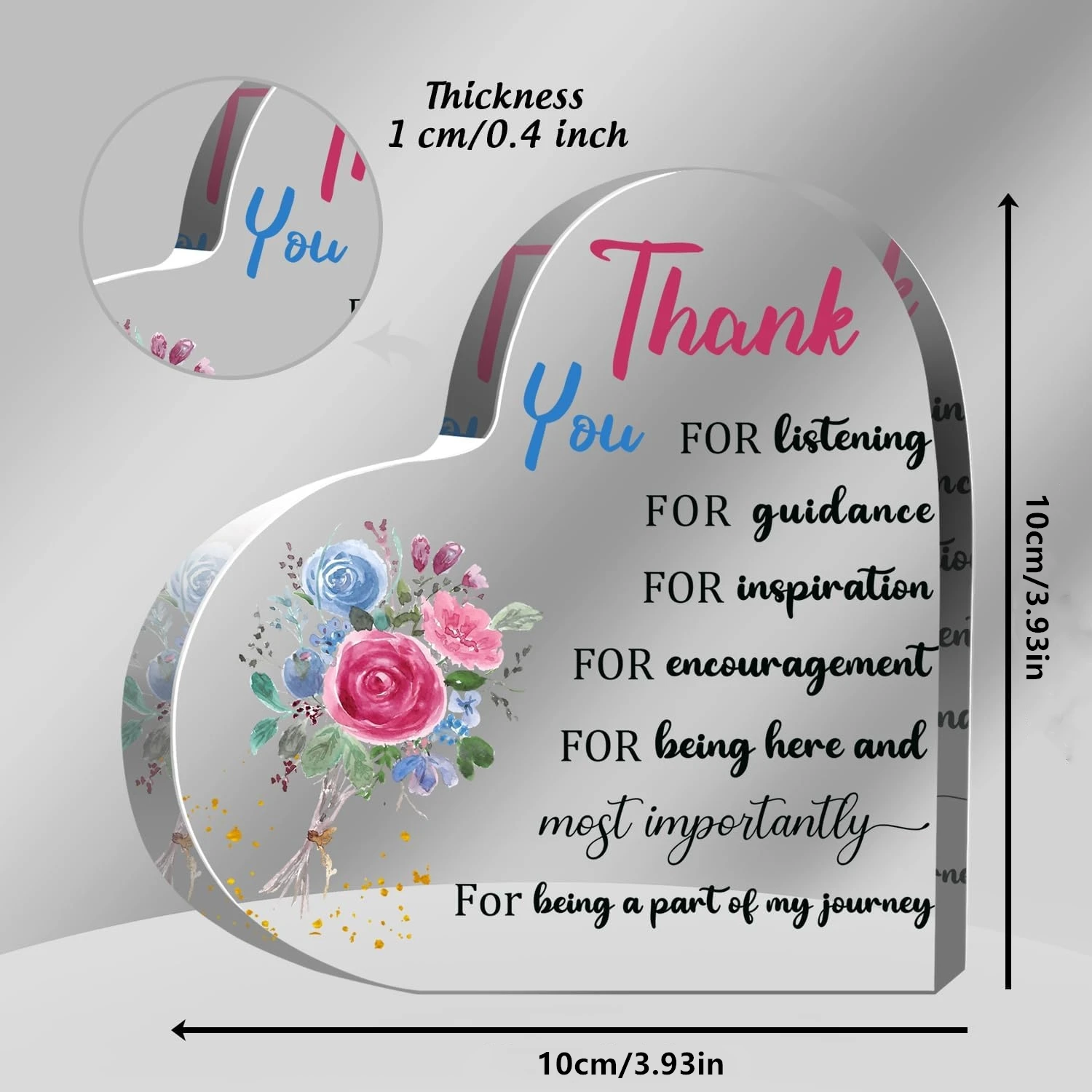 Акриловое сердце Спасибо Подарки-учитель коллеги друг руководитель-идеальный