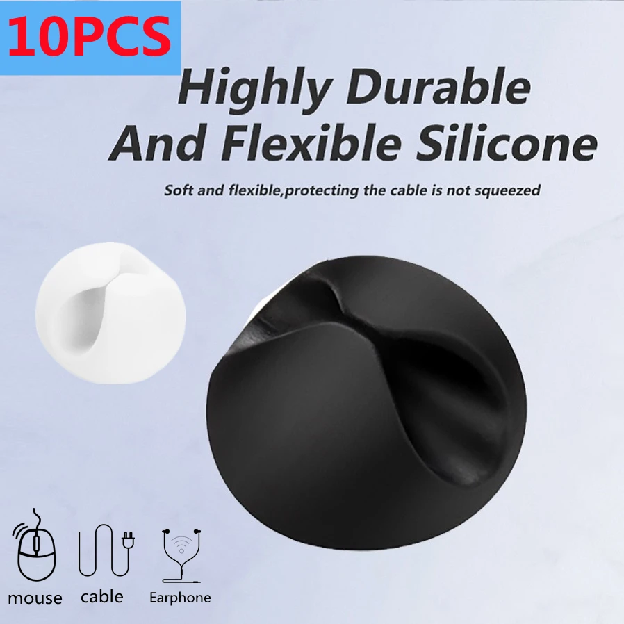 

NEW L01 Cable Organizer Silicone USB Cable Winder Flexible Cable Management Clips for Mouse Earphone Holder