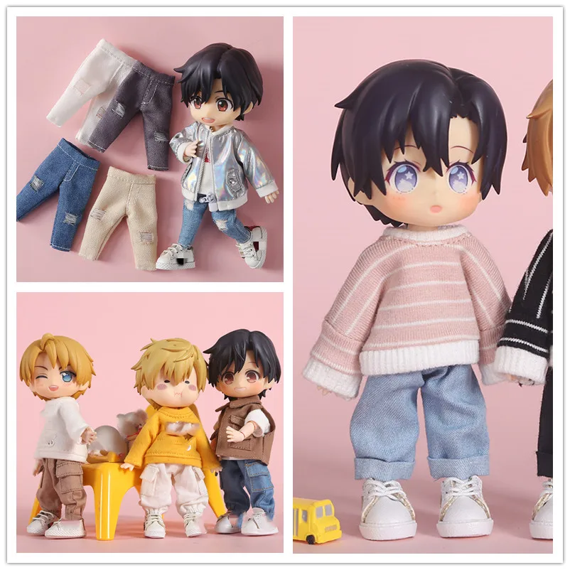 

Ob11 baby clothes jeans wide leg pants clothes pants Molly GSC plain body9 12 points BJD