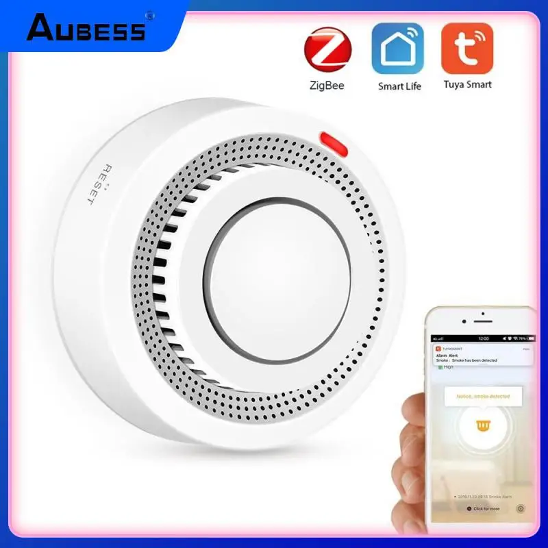 

Tuya Zigbee App Push Notifications And Control Fire Voice Alarm Smart Life Smoke Detector Safety Prevention Sound Alarm Zigbee