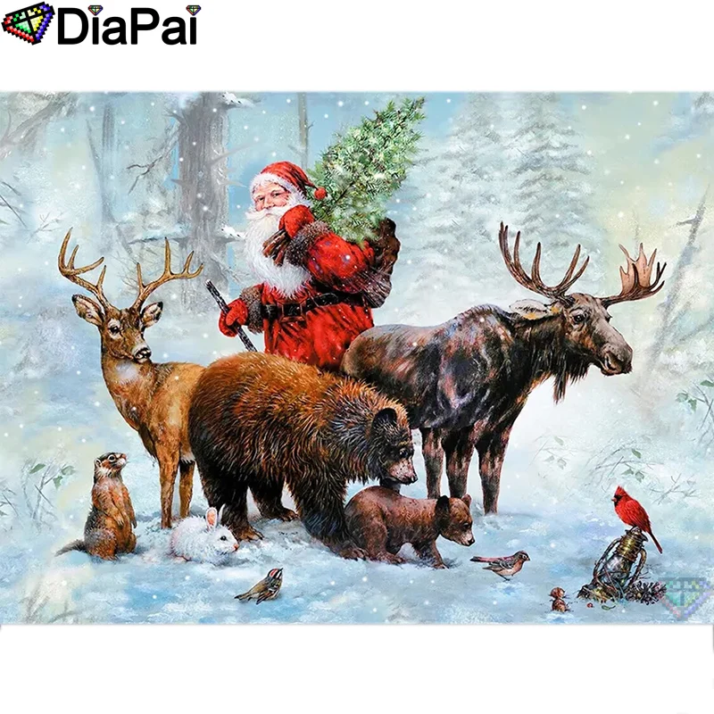 

Полноформатная Алмазная 5D картина «Отец Рождество», «Олень»