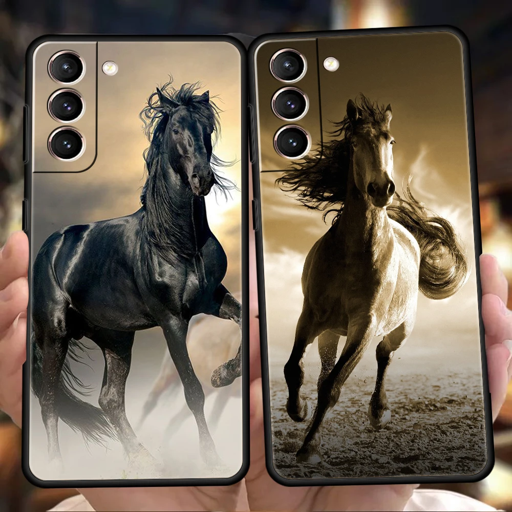 

Horse Animal Phone Case For Samsung S22 S20 S21 FE Note S21 20 10 Ulrta S10 S10E S9 M21 M22 M32 M31 5G Plus TPU Shell Fundas Bag