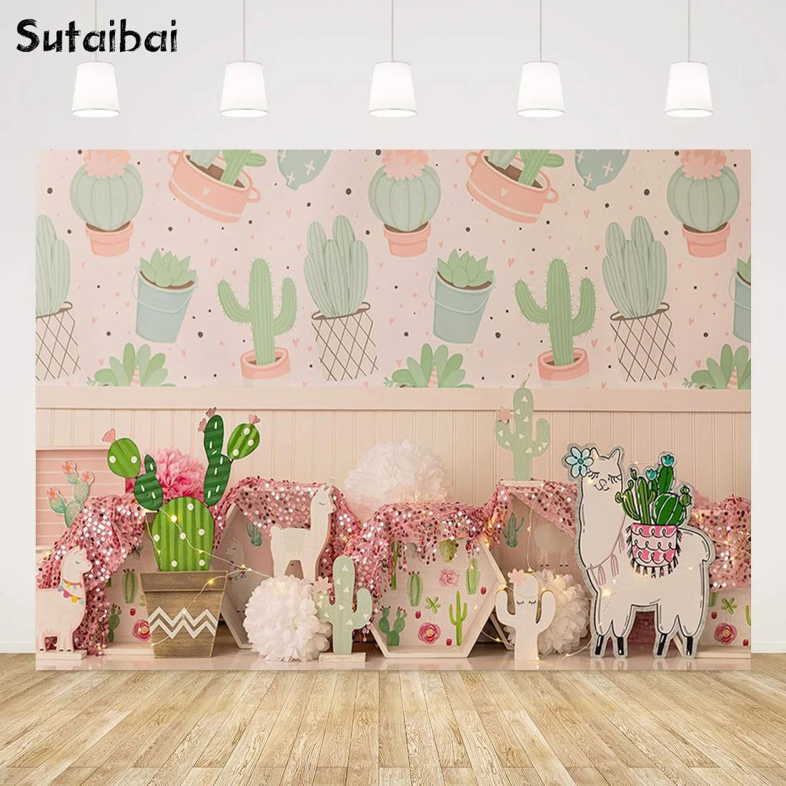 

Mexican Fiesta Theme Party Backdrop Mexico Cactus Alpaca Llama Photography Background Cinco De Mayo Baby Shower Birthday Banner