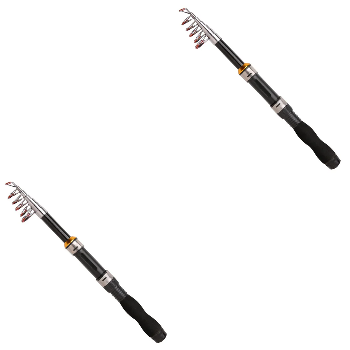 

2x Saltwater Freshwater Ultralight Fishing Rod Portable Aluminum Alloy Miniature Fishing Rod for Fishing Outdoor Travel