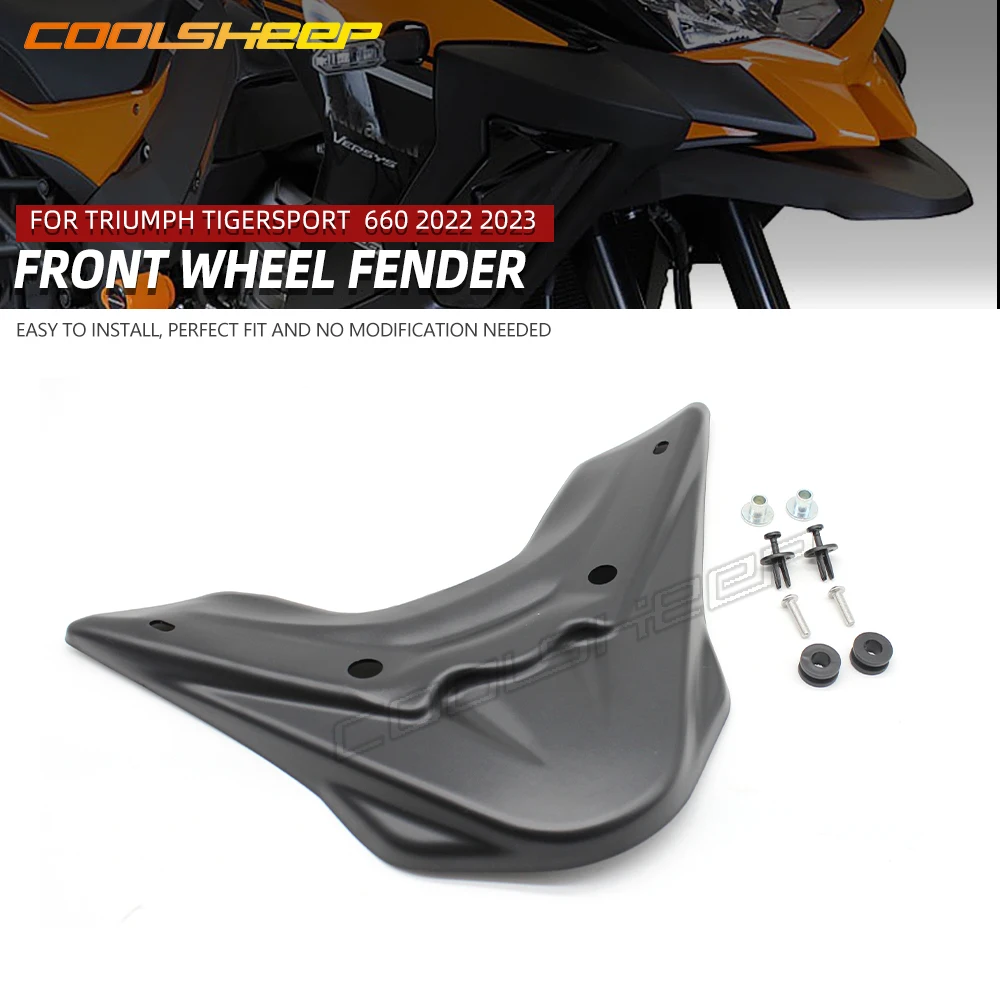 

Front Wheel Fender For Triumph TigerSport Tiger Sport 660 2022 2023 Motocycle Beak Nose Cone Extension Cover Extender Black Cowl
