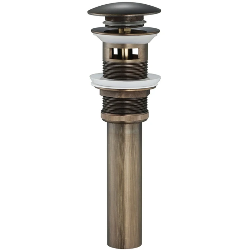 

All-Copper Basin Drain Bounce Style Basin Drain With Overflow Antique Color Washbasin Drain